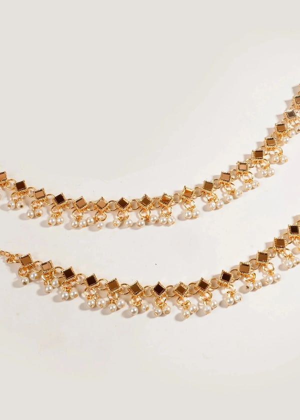 Sqaure Pearl Anklet